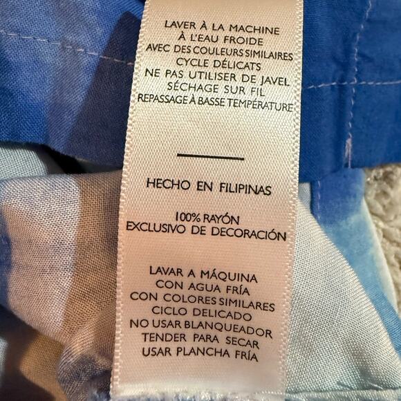 Natori Kasuri Blue White Challis Sleepshirt Loungewear Tunic Size Large - Picture 8 of 8